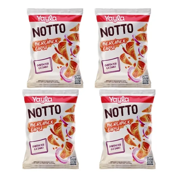 Yayla Notto Barbekü Çeşnili Mercimek Cipsi 55 g x4