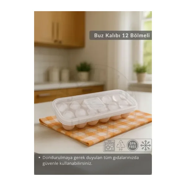 12 Bölmeli Buz Kalıbı Esnek Silikon Buz Küpü BPA FREE Yuvarlak Bas Parmak Buzluk Çapı 3,5 cm Pembe