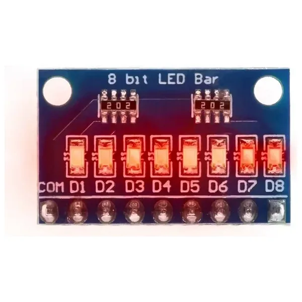 3,3V 5V 8-Bit Kırmızı LED Modülü - Katot