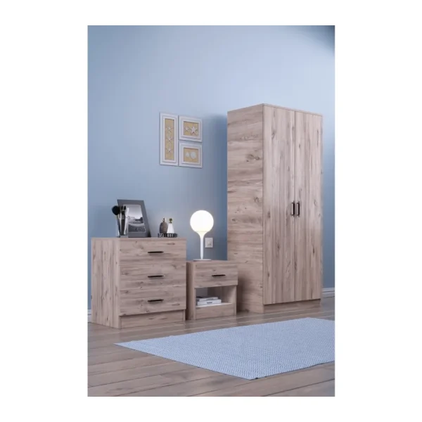 Abete 2 Kapili Gardirop +1 Çekmeceli Komodin +3 Çekmeçeli Şifoniyer/atlantik Çam
