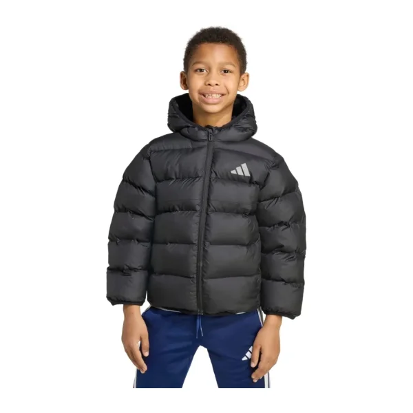 Adidas Synthetic Down JM8864-JL7430 Kapüşonlu Siyah Çocuk Şişme Mont