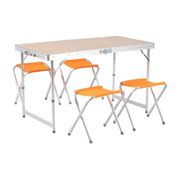 Aygaz Outdoor 120x60 cm 4 Kişilik MDF Kamp Masa Sandalye Takımı