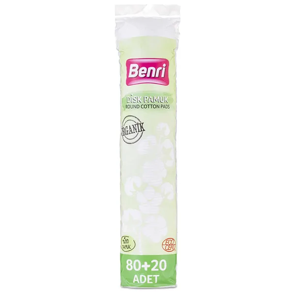 Benri Organik Makyaj Temizleme Pamuğu 80+20 Adet