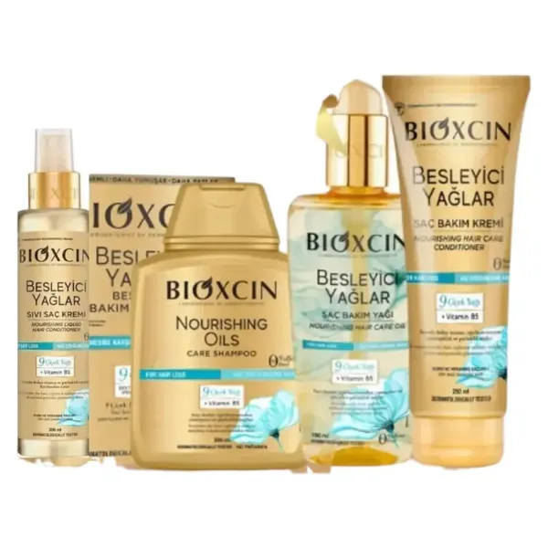 Bioxcin Besleyici Yağlar Bakım Şampuanı 300ml+Saç Bakım Yağı 150ml+Saç Bakım Kremi 250ml+ Sıvı Saç Kremi 200ml
