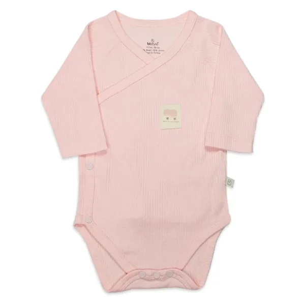 Bistyle Organic Modal Flying Balloons Kruvaze Uzun Kol Body Bs17121 Pembe