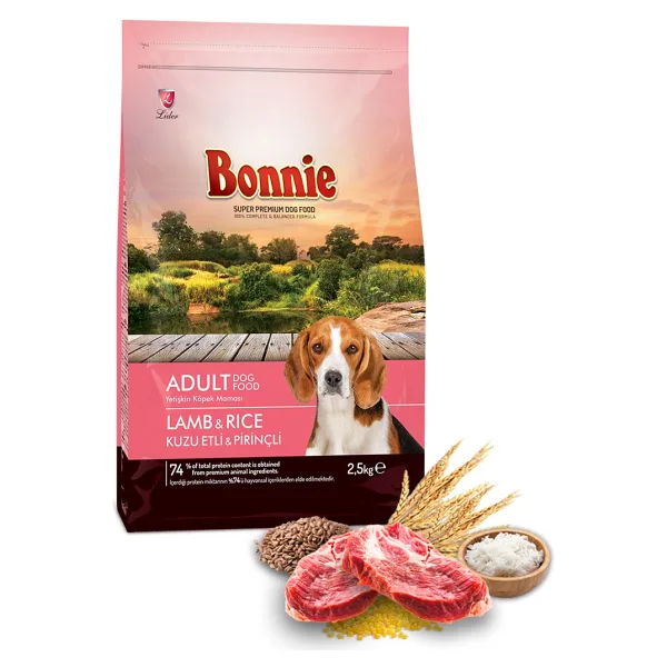 Bonnie Kuzu Etli ve Pirinçli 2.5 kg Yetişkin Köpek Maması