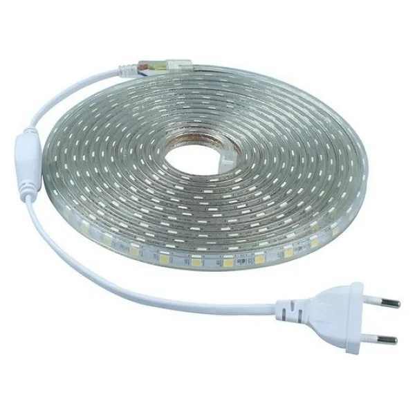 Cata Şerit LED 220 Volt 3 Çip Dış Mekan Amber Işık + Fiş 10 Metre