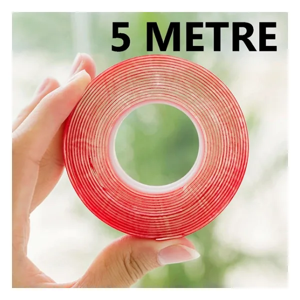 Çift Taraflı Bant Slikonlu 10 MM X 5 Metre Süper Güçlü