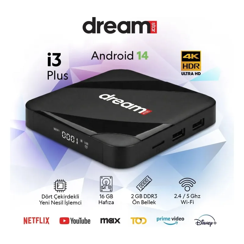 Dreamstar i3 Plus 16 GB 6K Android TV Box