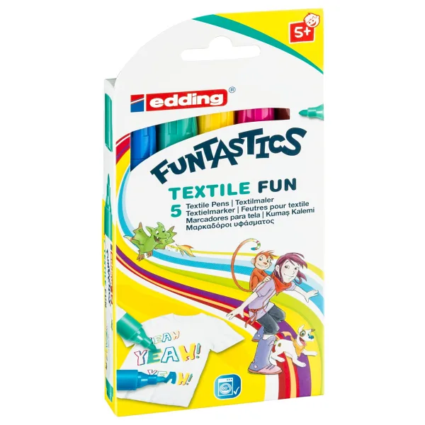 Edding 17 Funtastics 5 Renk Kumaş Boyama Kalem Seti