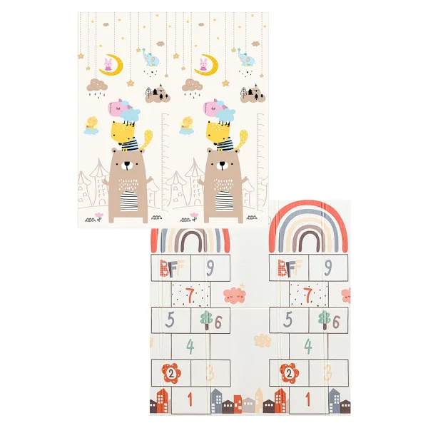 Elfobaby Enjoy And Learn - Katlanabilir - Extra Large - Çift Yönlü - Oyun Halısı ve Matı (Taşıma Çantalı) - Renkli - 180 x 150 x 1 cm