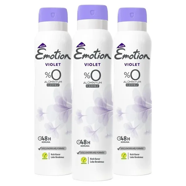 Emotion Violet 150 ml 3 Adet Kadın Deodorant