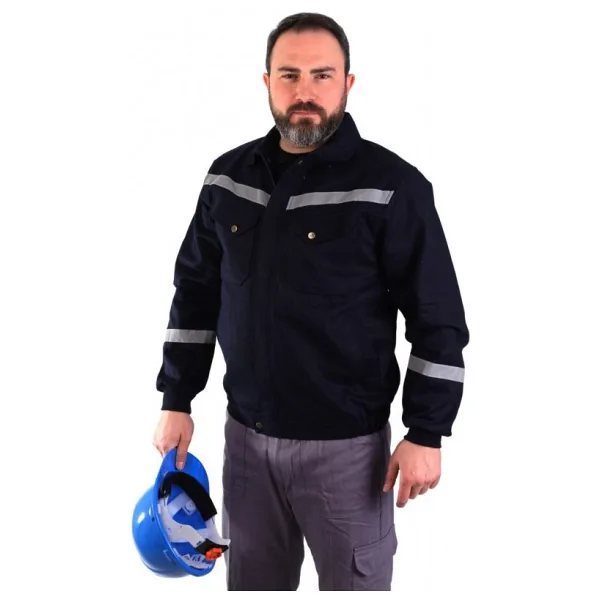 ESER - 7-7 Gabardin Astarsız İnce Mont Reflektörlü - Lacivert