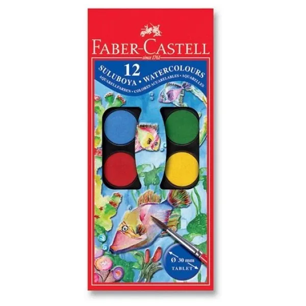 Faber Castell Sulu Boya 12 Li Büyük - 3 Adet