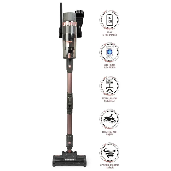 Fantom Quantum P 2050 Antrasit Islak Kuru Şarjlı Dikey Süpürge
