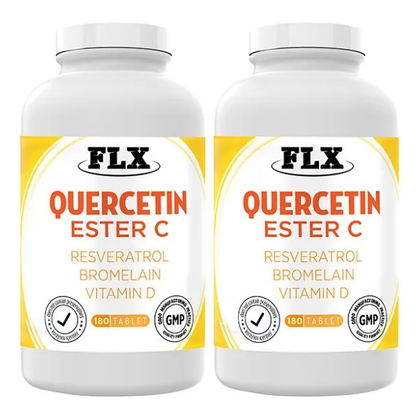 FLX Quercetin Ester C Resveratrol ve Bromelain 180 Tablet 2'li