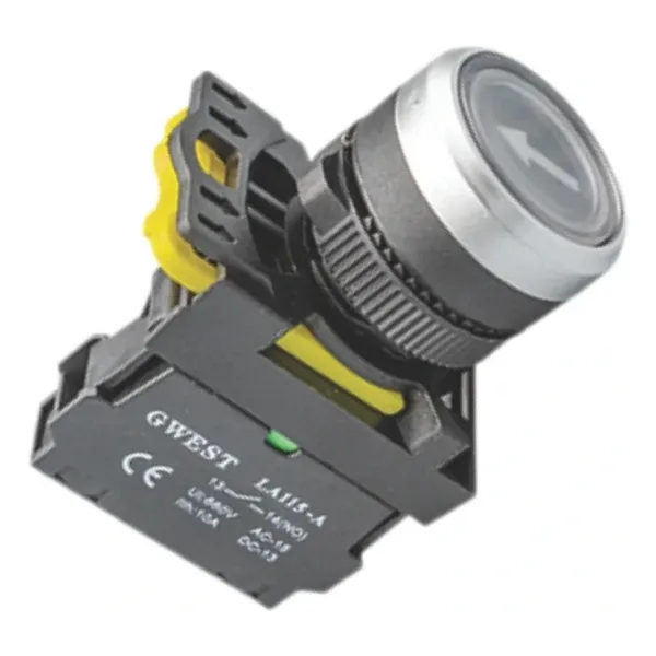 Gwest A5-10/3 22mm Start İşaretli Yaylı Buton Beyaz 1NO