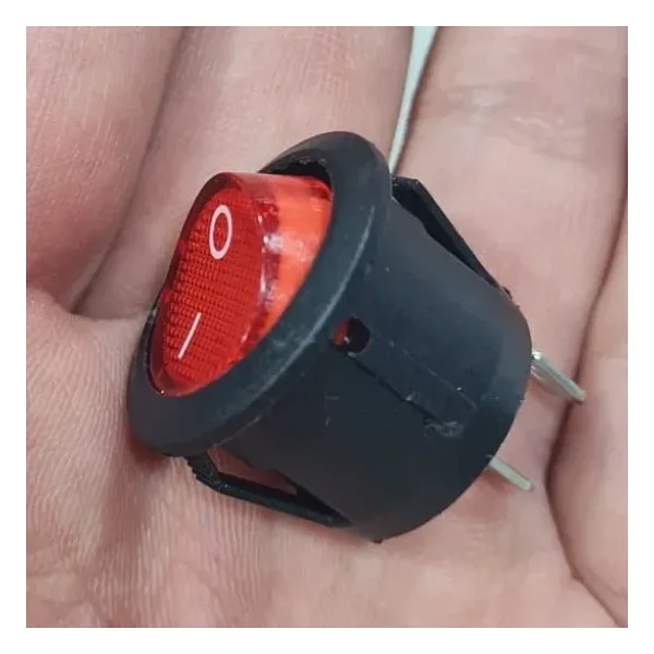 IC-133-5 Yuvarlak Kırmızı Işıksız Anahtar ON-OFF 2P