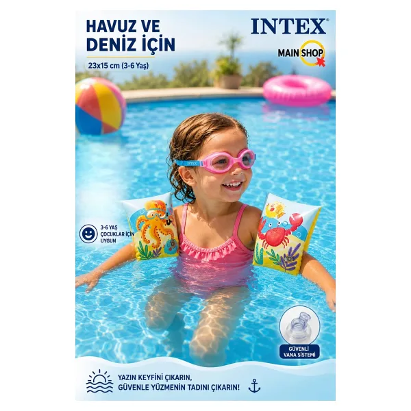 Intex 58652 23x15 cm Desenli Çocuk Deniz Kolluğu