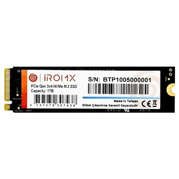 IROMX 1TB 3000/3000MB/s M2 PCIE GEN3 NVME SSD IR1TBNVP3