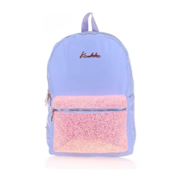 Kaukko Bright Taşlı Floral Mavi Okul Sırt Çantası
