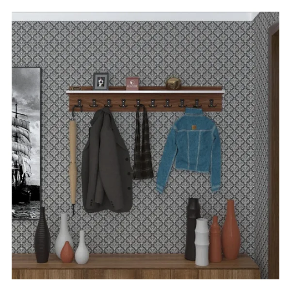 Kenzlife elbise askılığı askılık vettini120 cvz 20x120x12 siyah 10 adet askı portmanto