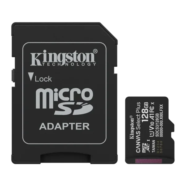 Kingston Canvas Select Plus SDCS3/128GB Class 10 UHS-I U1 A1 V10 128 GB Micro SD Kart