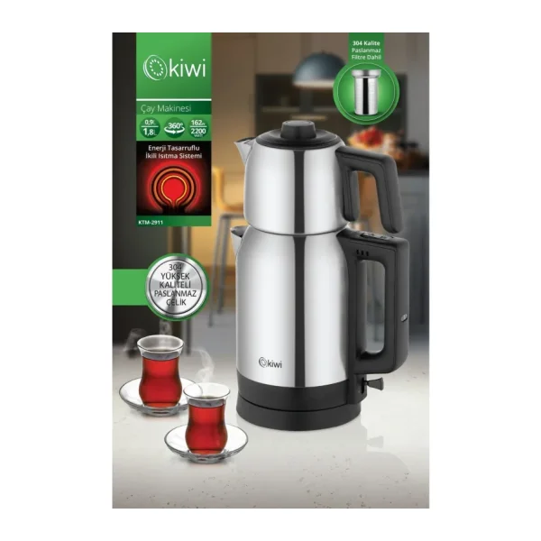 Kiwi Ktm-2911 2200 W Çelik Çay Makinesi