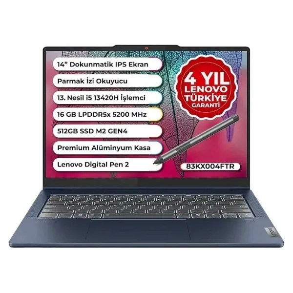 Lenovo IdeaPad 5 14IRH9 83KX004FTR i5-13420H 16 GB 512 GB SSD UHD Graphics 14" Free Dos WUXGA Notebook