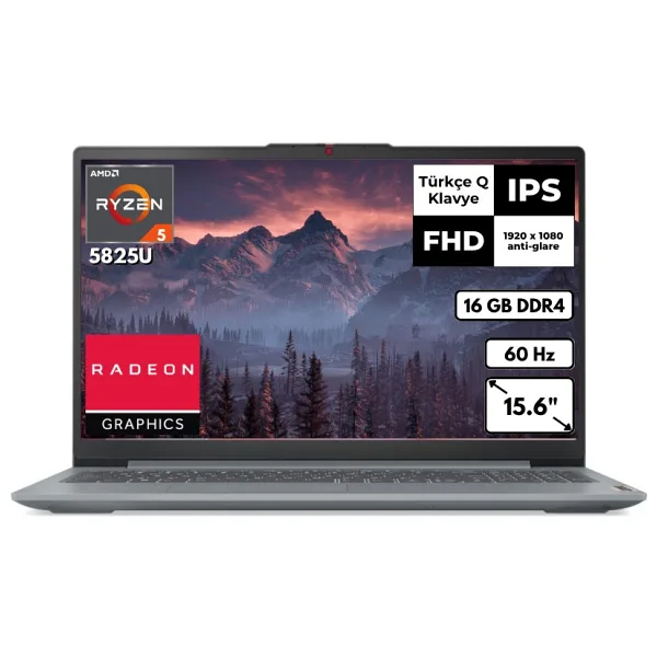 Lenovo IdeaPad Slim 3 15ABR8 82XM00U4TX Ryzen 7 5825U 16 GB 256 GB SSD Radeon Graphics 15.6
