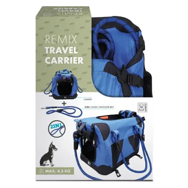 M-PETS 2IN1 Remix Taşıma Çantası Mavi-Siyah 41x28x28cm
