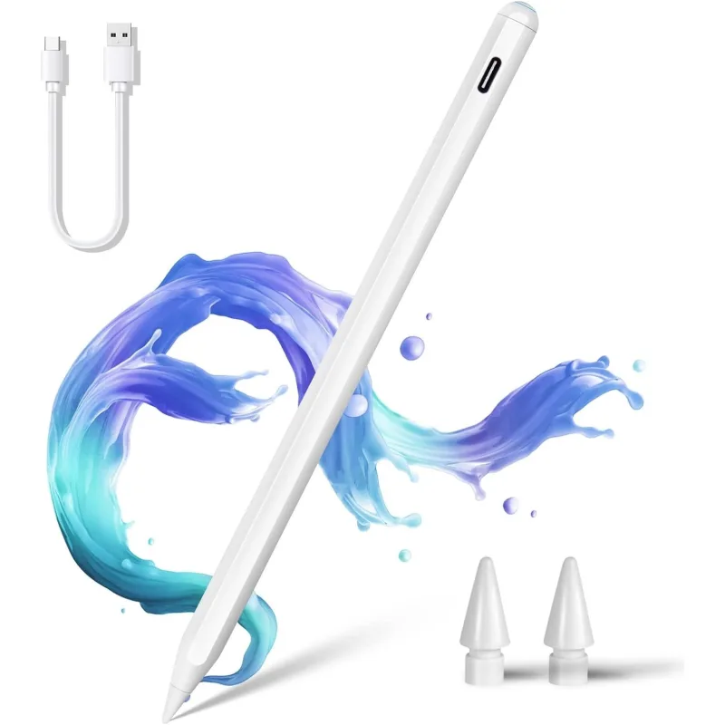 M.TK Moveteck Huawei Matepad 11.5 Inç Uyumlu Android Tablet Kalemi Pencil Dokunmatik Kalem Stylus Yazı Çizim Alüminyum Kasa Teknik Kalem - Beyaz
