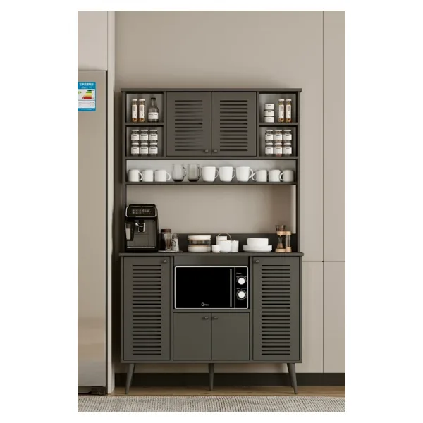 melura home 120 Cm Kahve Ünitesi - Kahve Köşesi Panjur Kapak %100 Mdf Çok Amaçlı Dolap