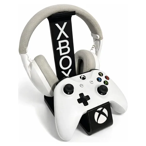 Miralux Gamer Kulaklık Standı ve Xbox & Uyumlu Gamepad / Kol Tutucu Dekoratif 23 Cm Siyah