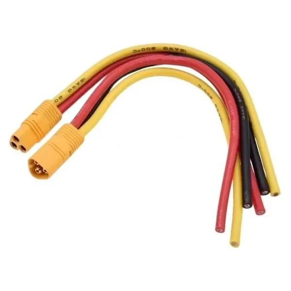 MT60 3-Pin Dişi-Erkek Lipo Pil Şarj Kablosu Seti 10cm