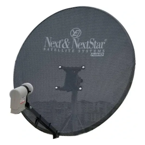 Next 80 Cm Delikli 0,6 Mm. Gri Renk Ofset Çanak Anten + Lnb