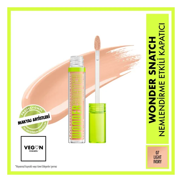 NYX Professional Makeup Wonder Snatch Nemlendirme Etkili 07 Light Ivory 10 ml Likit Kapatıcı