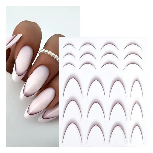 Ombre Efekt French Tırnak Sticker Koyu Bej Nail Art Sd-1951