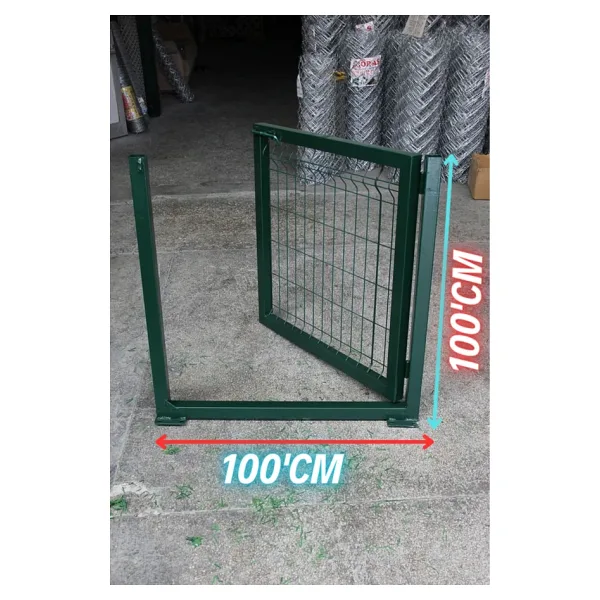 Ör-As Tel Örgü & Panel Çit Sistemleri Yeşil Tel Çit Kapı - Panel Çit Tel Kapısı - Kanatlı Kapı (- 100 Cm Yükseklik X 100 Cm Uzunluk -)