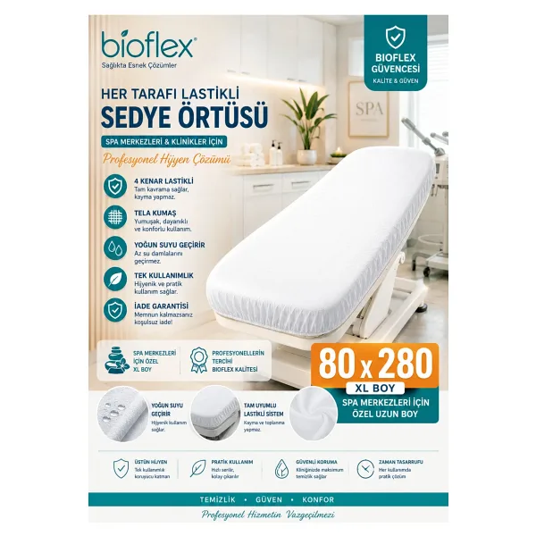 Owersea BİOFLEX XL 50 adet sedye örtüsü büyük XL 80x280 özel ölçü battal boy