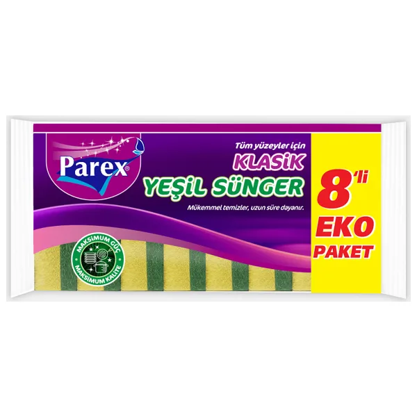 Parex Klasik 8'li Düz Bulaşık Süngeri