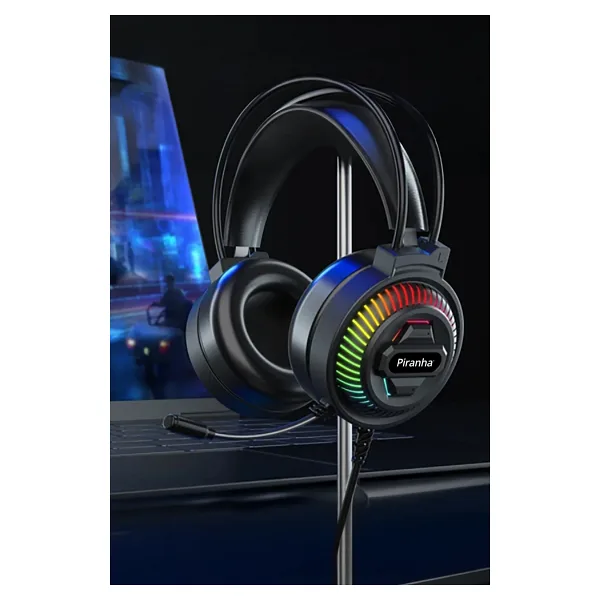 Piranha 2175 RGB LED Işıklı Gaming Kulaklık Kablolu Mikrofonlu Headset 50 mm