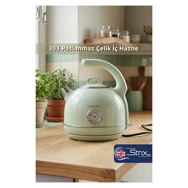 Premier PRK 1215C 2200 W Yeşil 1.5 lt Retro Kettle
