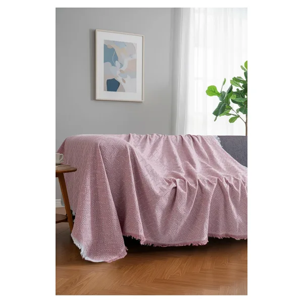 rellhome Bohem Tarz Koltuk Şalı 170x220 cm - Saçaklı TV Battaniyesi & Dekoratif Koltuk Örtüsü