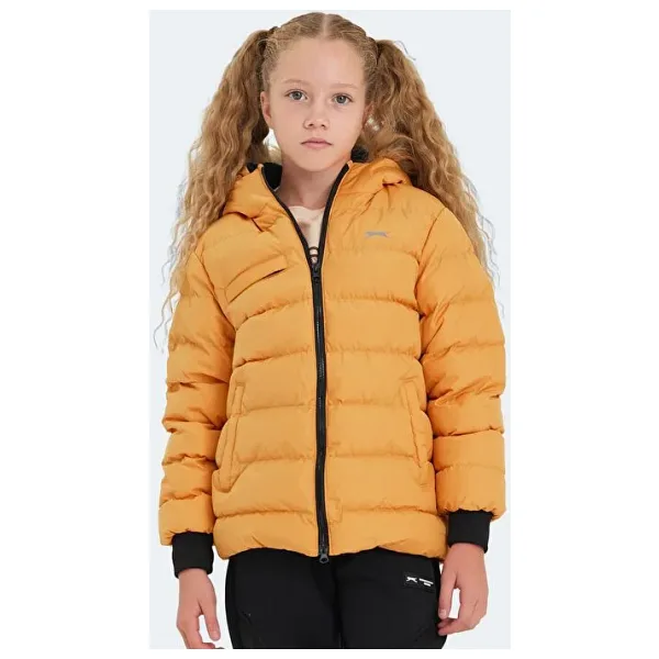 Slazenger Calisto Kapüşonlu Sarı Çocuk Şişme Mont