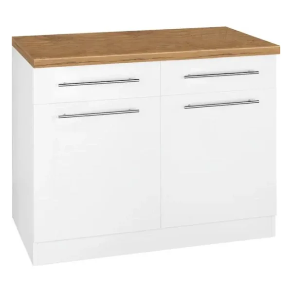 T Designo Vera Mutfak 2 Çekmeceli 2 Kapaklı Alt Modül -90 Cm - Çok Amaçlı Dolap -Tezgah Dahil