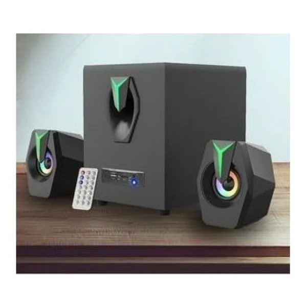 Tastech Multimedya Bluetooth Hoparlör Sd Kart USB 2.1 Kanal Subwoofer 2+1 Işıklı Pc Speaker
