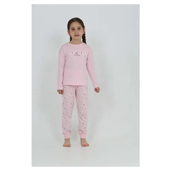 Toontoy Kız Çocuk Kelebek Baskılı Pijama Takım