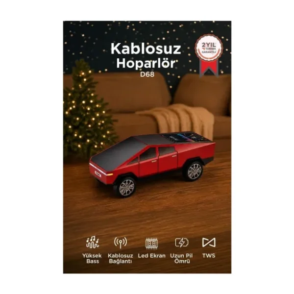 Torima D68 Cybertruck Kırmızı Araba Radyo
