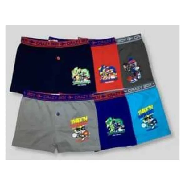 Tutku Erkek Çocuk Çok Renkli 12'Lı Paket Elastan Pamuk Baskılı Boxer